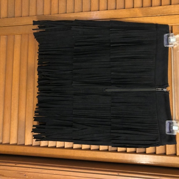 Suede Fringe Skirt - Picture 2 of 2